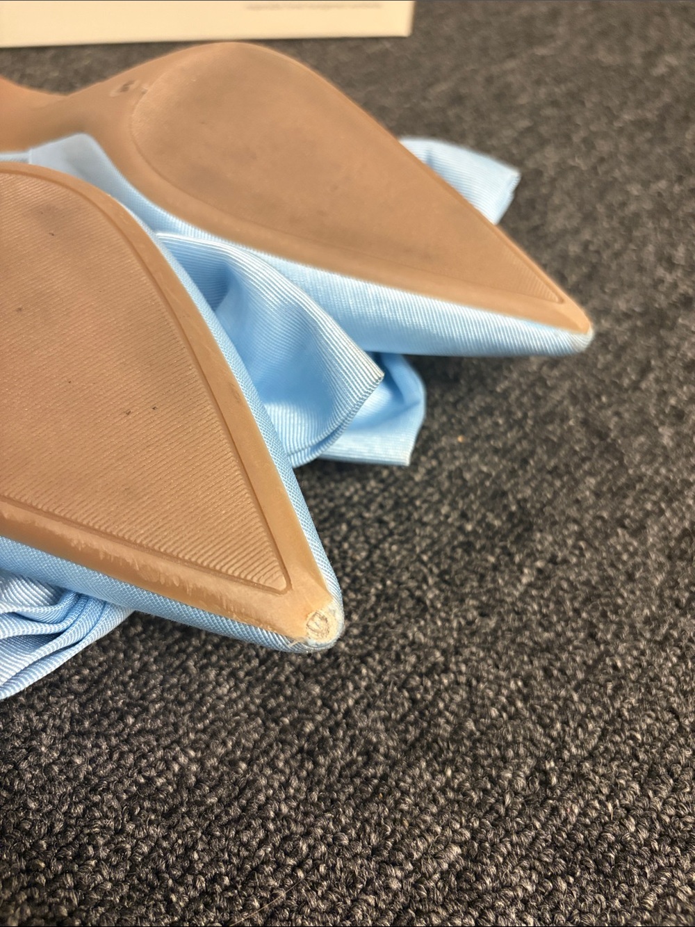 On 34th Light Blue Pointed-Toe Bow Mules - Picture 4 of 4